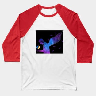 Angel Demon with Ice and Fire Magic Baseball T-Shirt